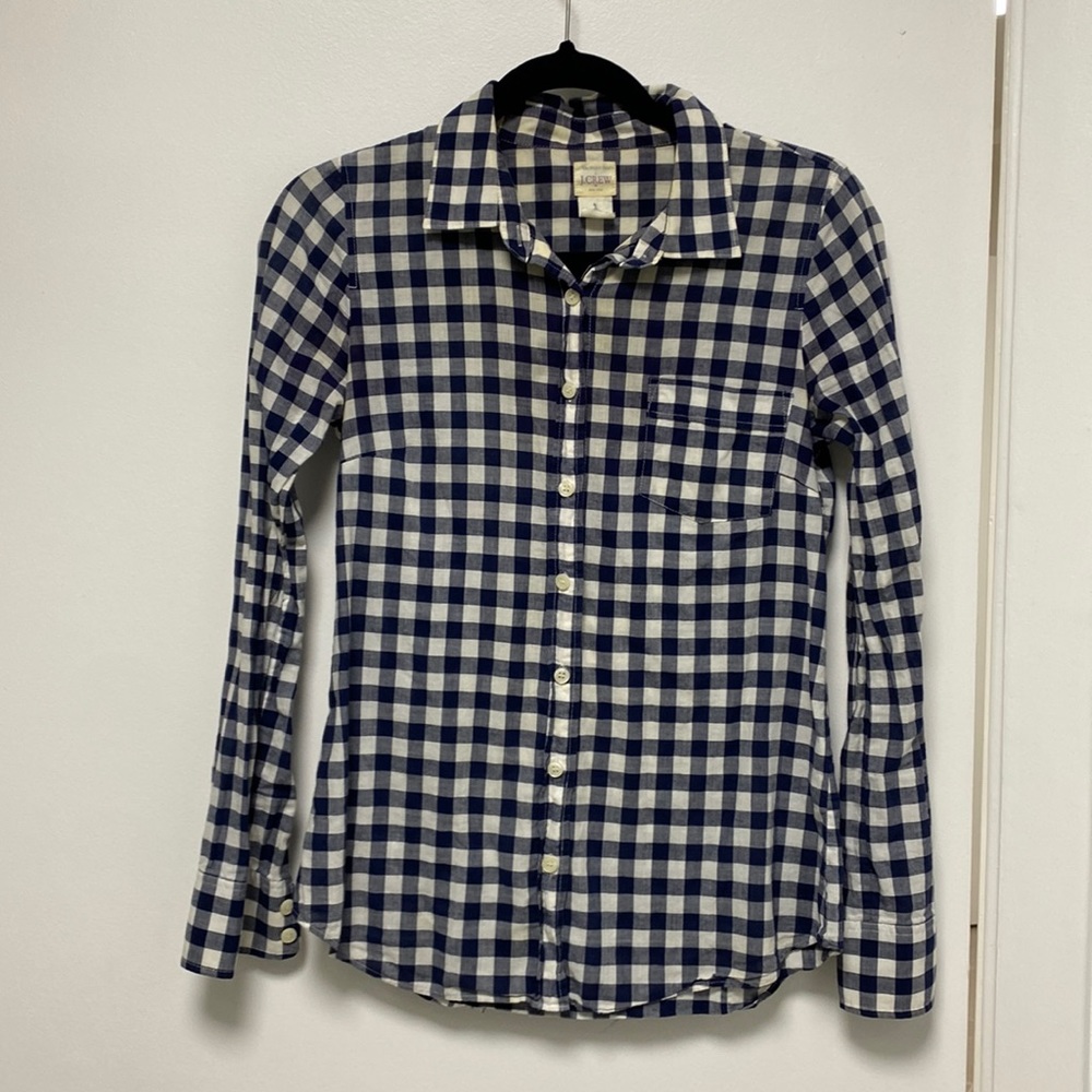 J.crew checkered button down. Sz XS